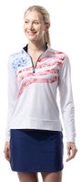 SanSoleil: Ladies SolCool 1/4 Zip Long Sleeve Mock - 900454