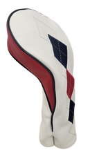Classic Argyle Red, White & Blue Embroidered Driver Headcover by ReadyGOLF