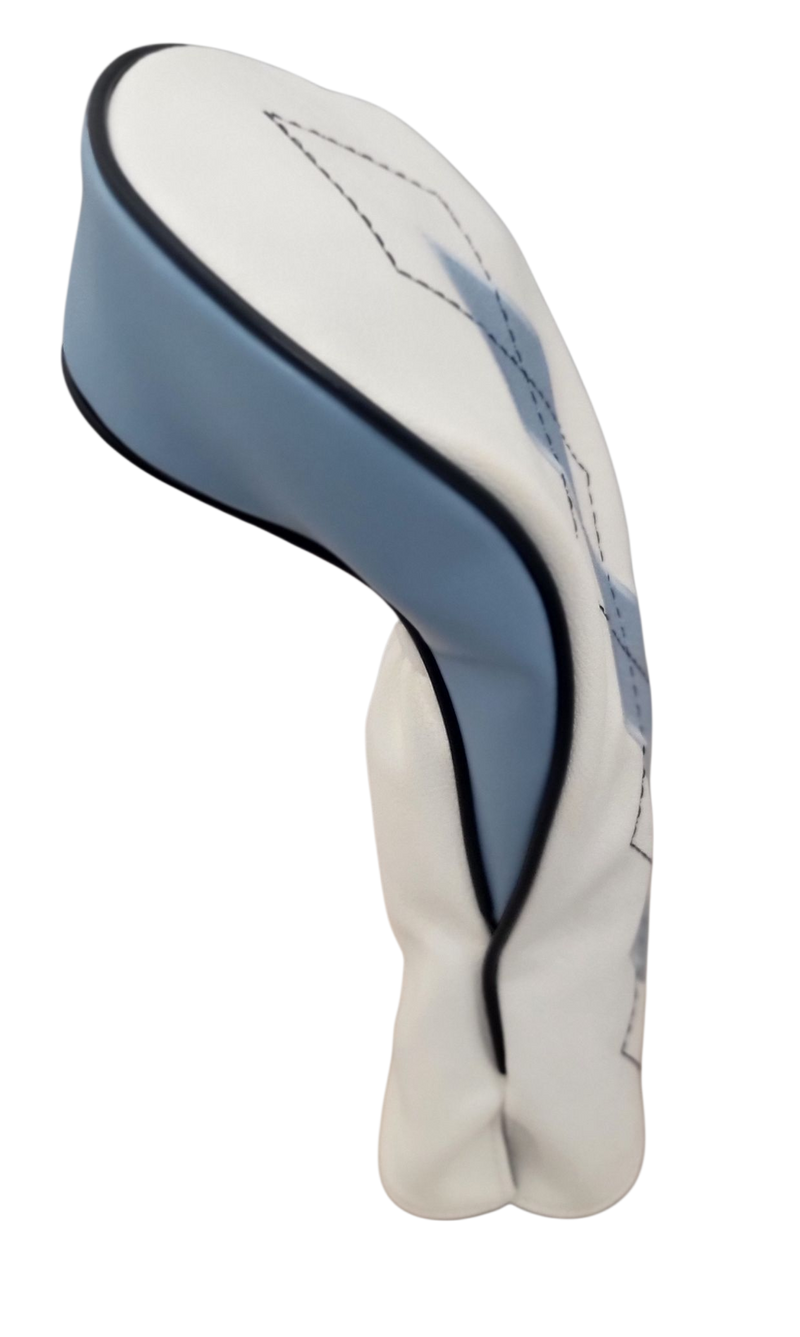 Classic Argyle Sky Blue Embroidered Driver Headcover by ReadyGOLF