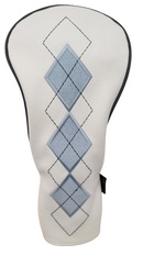 Classic Argyle Sky Blue Embroidered Driver Headcover by ReadyGOLF