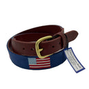 USA American Flag Hand-stitched Needlepoint Belt by Charleston Belt