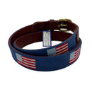 USA American Flag Hand-stitched Needlepoint Belt by Charleston Belt