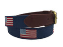 USA American Flag Hand-stitched Needlepoint Belt by Charleston Belt