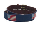 USA American Flag Hand-stitched Needlepoint Belt by Charleston Belt