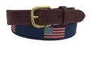 USA American Flag Hand-stitched Needlepoint Belt by Charleston Belt