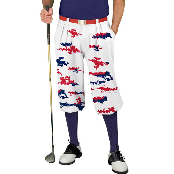 Golf Knickers: Mens America Homeland Camo Golf Knickers Outfit