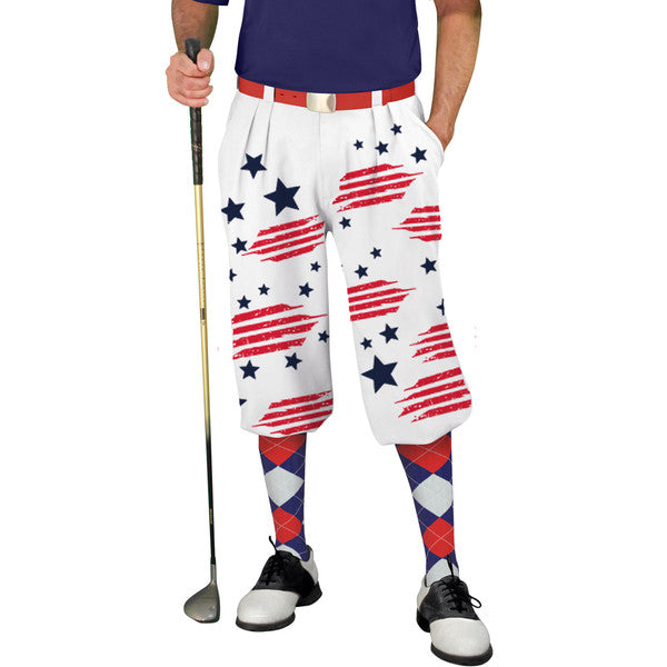 Golf Knickers: Mens America Homeland Stars and Stripes Golf Knickers Outfit