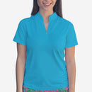 AQUA POLO QUARTER ZIP TOP