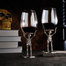 Stemmed Skeleton Wine Glass | Set of 2 | 19oz Halloween Skeleton Glasses 10" H, Goth Gifts, Skeleton Gifts, Skeleton Decor, Spooky Wine Gift Set, Perfect for Halloween Themed Parties