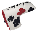 Black Clover Live Lucky Blade Putter Cover - Live Lucky White and Red Golf