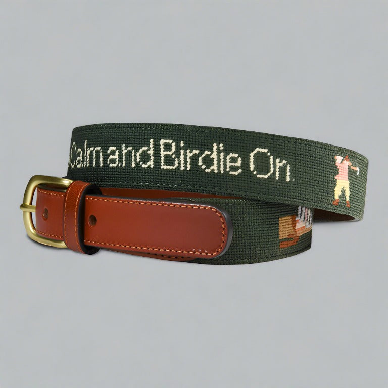 Golf Birdie On Needlepoint Belt by Charleston Belt (Final Sale)