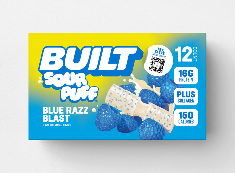 Blue Razz Blast Protein Bars (Box of 12) by Built