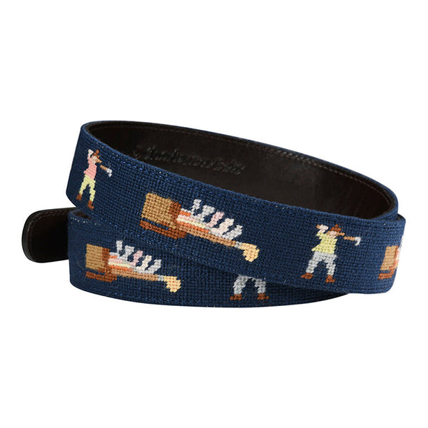 Golf: Beware of the Bogey Man Hand-stitched Needlepoint Belt by Charleston Belt