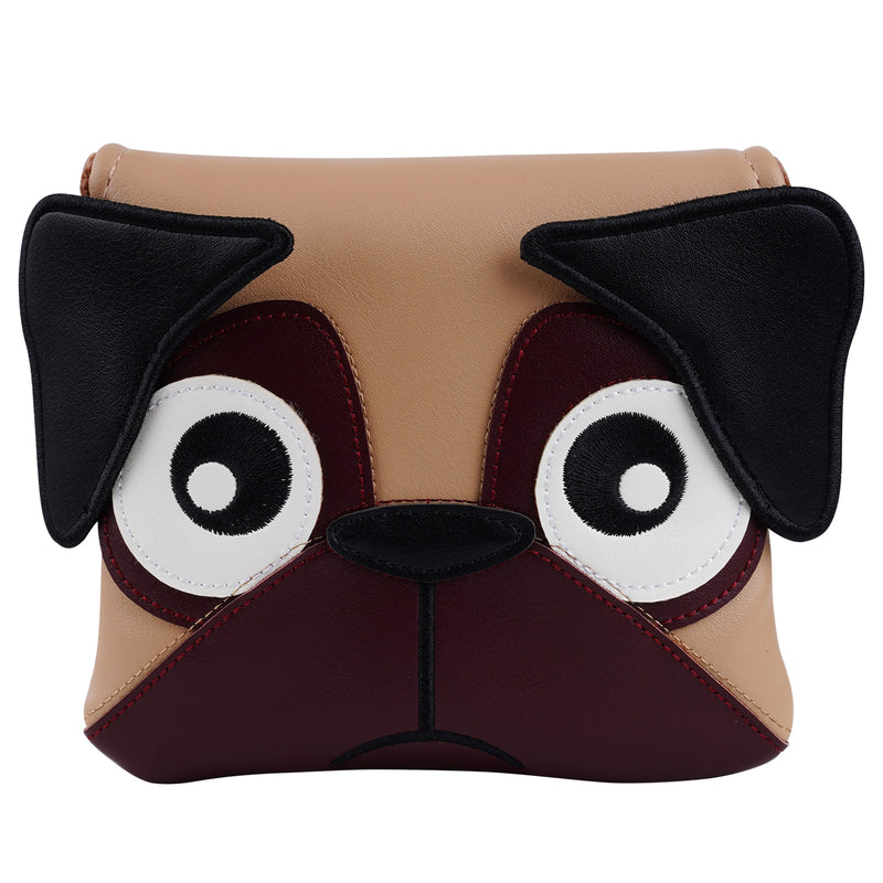 Brown Pug Square Mallet Putter Cover