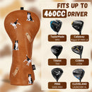 Cute Dogs Driver Headcover on Brown