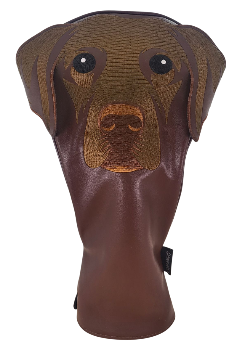 Chocolate Labrador Embroidered Classic Driver Headcover by ReadyGOLF