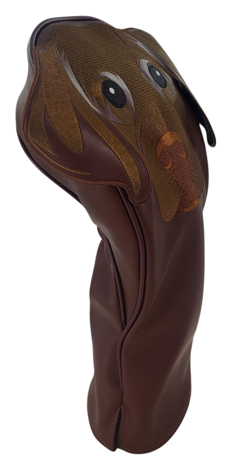 Chocolate Labrador Embroidered Classic Driver Headcover by ReadyGOLF