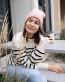 CS111 HAAKWEAR Traditional Silent Cuffed Beanie, Pearl Pink