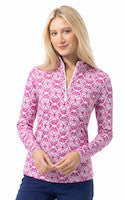 SanSoleil: Ladies UPF 50 SolCool Long Sleeve Zip Mock - 900463