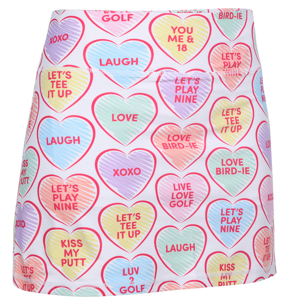Candy Hearts Ladies Active SKORT by ReadyGOLF