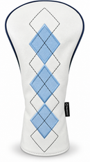Classic Argyle Sky Blue Embroidered Driver Headcover by ReadyGOLF