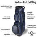 RevCore Lux Golf Cart Bag | 14 Way Velvet Lined Dividers