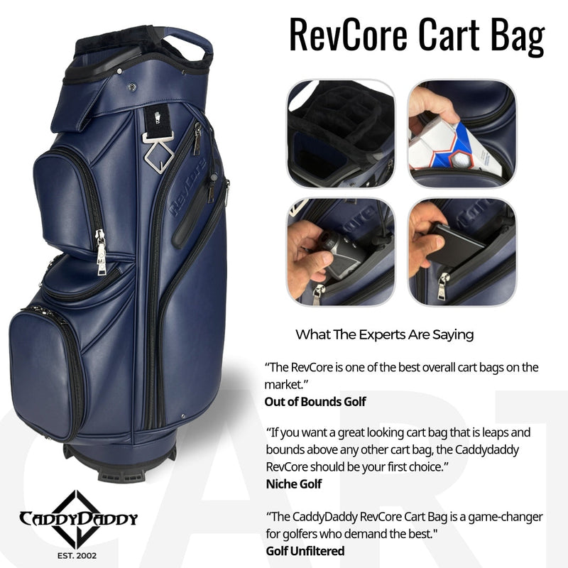 RevCore Lux Golf Cart Bag | 14 Way Velvet Lined Dividers
