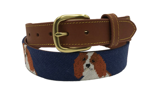 Cavalier King Charles / Cavapoo Hand-stitched Needlepoint Belt by Charleston Belt