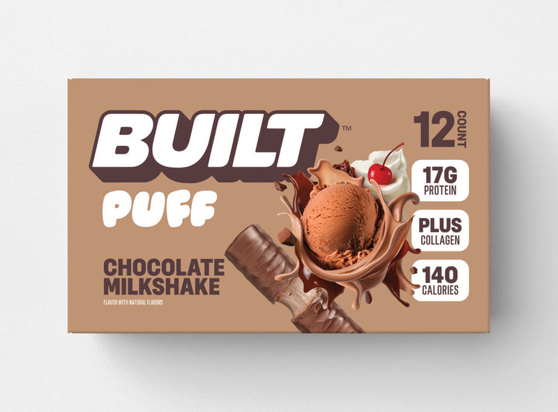 Chocolate Milkshake Puff Protein Bars (Box of 12) by Built