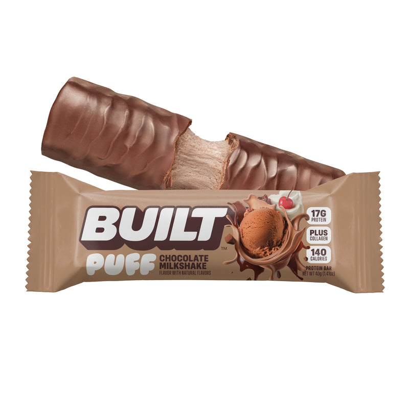 Chocolate Milkshake Puff Protein Bars (Box of 12) by Built