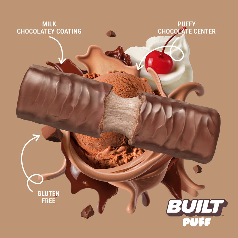 Chocolate Milkshake Puff Protein Bars (Box of 12) by Built
