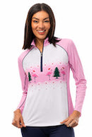 SanSoleil: Ladies UPF 50 SolCool Mock w/ Piping - 900445P