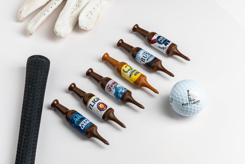 Beer Bottle Golf Tees by Putt Light Golf (Set of 6)