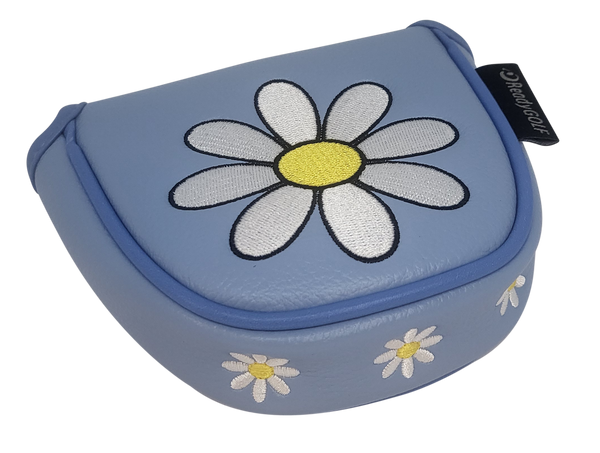 White Daisy Embroidered Mallet Putter Cover by ReadyGOLF