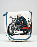 Check Sidecar Mallet Putter Cover - Blue / White