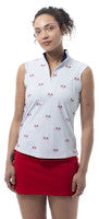 SanSoleil: Ladies Solair Cool Ultra-Mesh Sleeveless Zip Mock - 900654