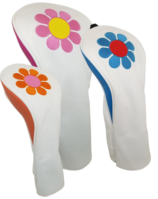 Flower Power Headcover Set: Driver, Fairway & Hybrid by ReadyGOLF