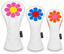 Flower Child Headcover Set:  Driver, Fairway & Hybrid by ReadyGOLF