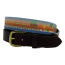Folly Beach Sunrise Hand-stitched Needlepoint by Charleston Belt