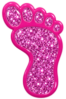 Pink Foot Print Glitter Ball Marker &  Hat Clip by ReadyGOLF