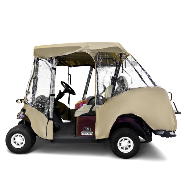 2+2 Passenger Golf Cart Driving Enclosure Cover (4 Passenger Short Roof 58") Taupe