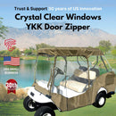 2+2 Passenger Golf Cart Driving Enclosure Cover (4 Passenger Short Roof 58") Taupe