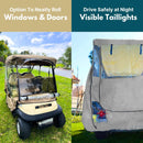 2+2 Passenger Golf Cart Driving Enclosure Cover (4 Passenger Short Roof 58") Taupe