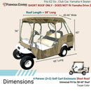 2+2 Passenger Golf Cart Driving Enclosure Cover (4 Passenger Short Roof 58") Taupe
