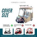 2 Passenger Driveable Golf Cart Enclosure Golf Cart Rain Cover YKK Door Zippers - Taupe