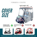 2 Passenger Driveable Golf Cart Enclosure Golf Cart Rain Cover YKK Door Zippers - Grey