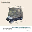 2 Passenger Golf Cart Mesh Driving Enclosure Cover with Mosquito Netting