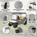 4 Seater Golf Cart Enclosure for 80 Inch Long Roof – Grey Rain and Winter Driving Cover
