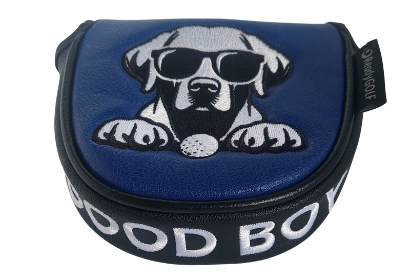 Black Lab (Good Boy) Embroidered Putter Cover by ReadyGOLF  -  Mallet