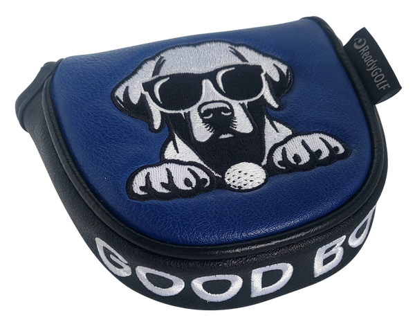 Black Lab (Good Boy) Embroidered Putter Cover by ReadyGOLF - Mallet